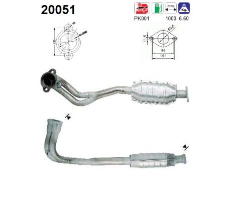Escort V (1.6i-16V) / Escort VI (1.6i-16V/1.8i-16V) katalysator 1046096