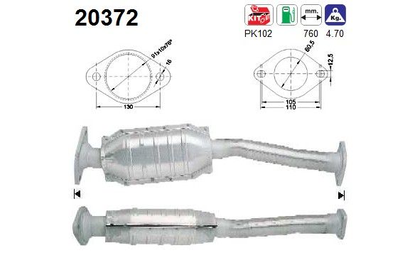 Mondeo 4/94-8/96 (2.5i-V6)(+handbak) katalysator 1014366