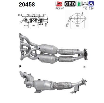 C-Max/Grand C-Max/Focus (1.6LPG/1.6Ti/1.6Flexifeul) 07/10- katalysator 1773687