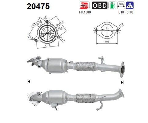 Kuga ll (1.5/1.6EcoBoost) 03/13- katalysator 1787285