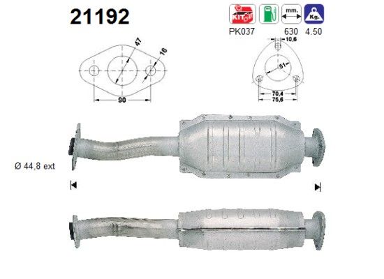 Vectra A (1.8i -8/92 / 2.0i -8/94) Calibra A -8/96 (2.0i) katalysator 855150