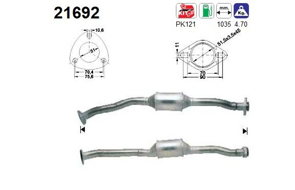 Astra -1/96 (1.6-8V) katalysator 855183