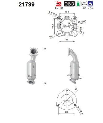 Katalysator/r.filter benzine 855586
