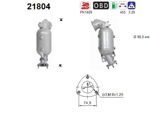 Katalysator/r.filter benzine 855602