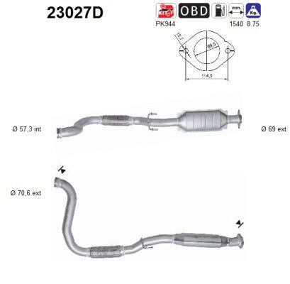 Cherokee 11/04- (2.8CRDi) katalysator 52080451AC