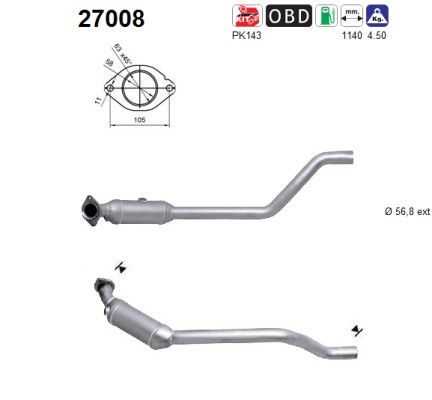 S-type 1/04- (2.5i-V6/3.0i-V6) linker katalysator C2Z22930