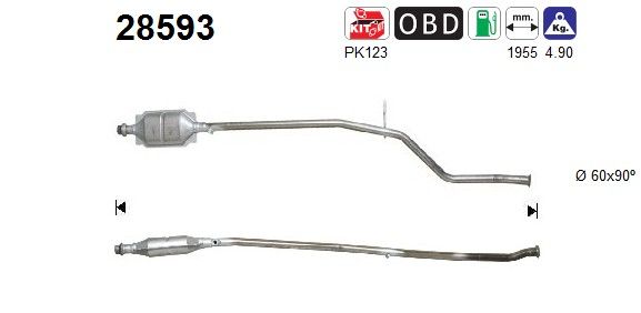 Middelste uitlaatpijp + kat 1731G2