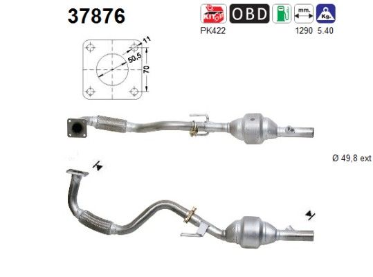 Cordoba / Ibiza / Inca / Caddy / Polo Classic (1.4i-16V) achterste katalysator 6K0253058QX