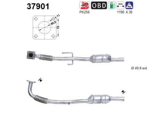 Lupo 5/02- (1.4i-16V) achterste katalysator 6X0253058KX