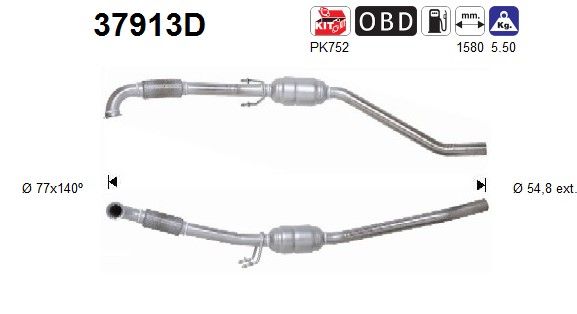 Transporter V 6/06- (1.9TDi) katalysator 7H0254500TX