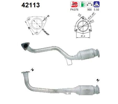 100 (2.6-V6/2.8-V6 en Quatto) / A6 (2.6-V6/2.8-V6 Quattro) rechter katalysator 8A0253096BJ