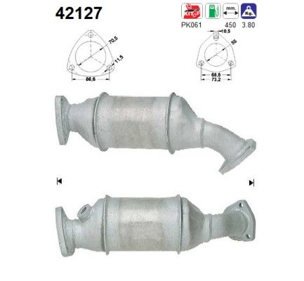 A4 10/95-7/98 / A6 / Passat -12/98 (1.8-20V Turbo AEB) katalysator 8D0131089BX