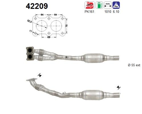 A3 / Leon / Toledo 10/98- / Octavia / Golf IV -4/99 (1.8i-20V AGN) katalysator 1J0254507DX