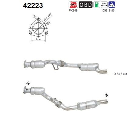 A4 (3.0i-V6) rechter katalysator 8E0254554HX