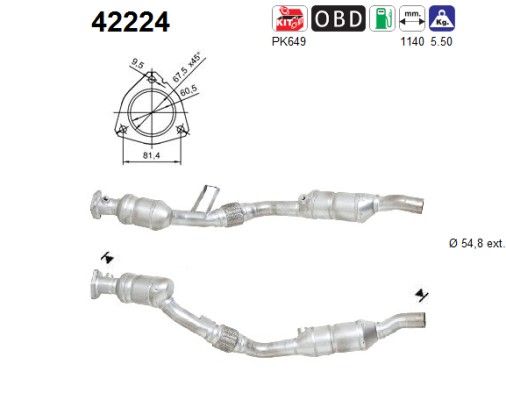 A4 (3.0i-V6) linker katalysator 8E0254504JX
