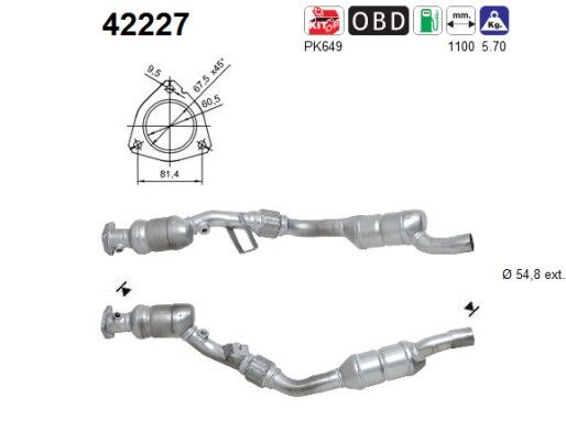 A4 -5/03 / A4 Quattro -5/03 (2.4i) rechter katalysator 8E0253058NX