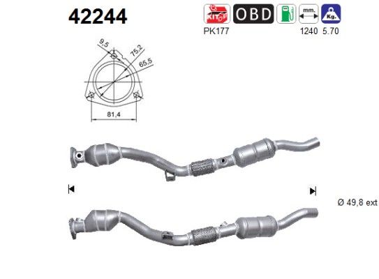 A6 6/00- / Superb / Passat (2.4i-V6 / 2.8i-V6)(handgeschakeld) katalysator R 4B0253012LX