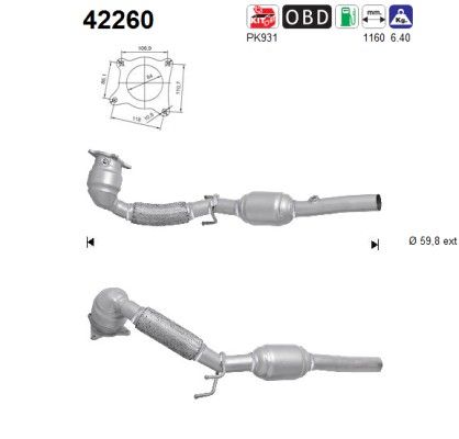 A3 / Altea / Leon / Octavia II (1.8Tsi / 2.0TSi) 11/08- katalysator 1K0254512X
