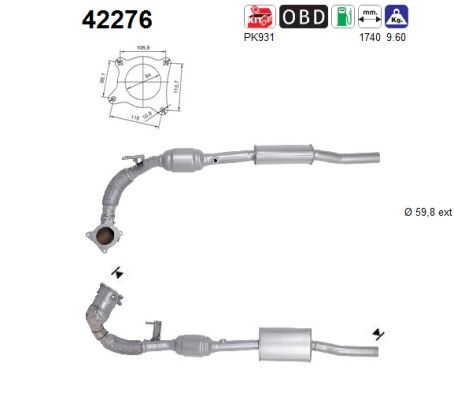 A3 / Octavia -08/11 (1.8Tfsi/2.0Tfsi) Katalysator 1K0254513X