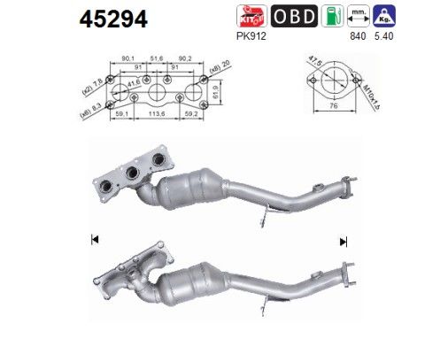 325i / 330i (3.0i) 03/10- katalysator voorzijde 18407597868