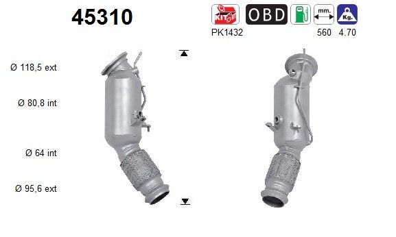 BMW 120i/220i/320i 09/15- Katalysator 18329489938