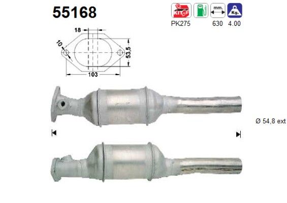 Barchetta -12/00 (1.8i-16V) / Punto (1.4 GT Turbo) katalysator Turbo 46449672