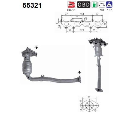 Bravo 1/10- (1.4i-16V MPi) katalysator 51867777