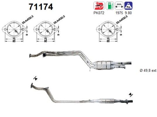 W124 -3/94 (280E/300E/320E/E280/E320) katalysator 1244906820
