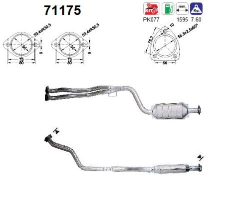 W202 -8/96 (C200/C200T/C220) katalysator 2024904119