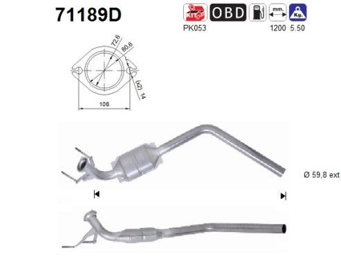 Vito -10/00 (108CDi/110CDi/112CDi) V220 CDi katalysator 6384903319