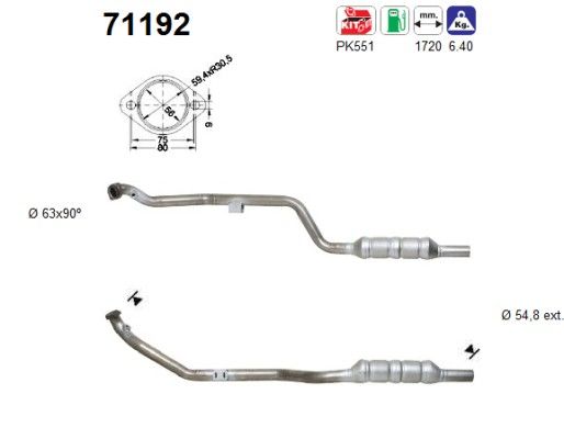 W210 -6/00 (E240/E280) rechter katalysator 2104900420
