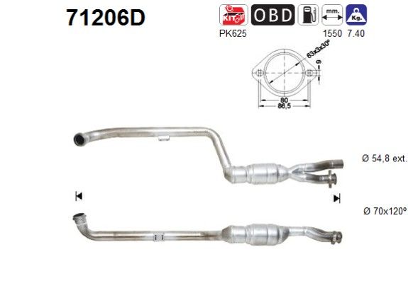 W211 (E270TD) achterste katalysator 2114901419