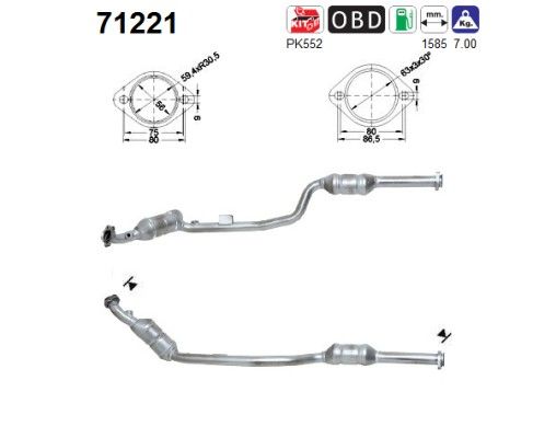 W210 (E240/E280) linker katalysator 2104907620