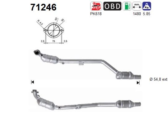 C240 / C320 / CLK240 / CLK320 rechter katalysator 2034905219