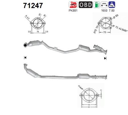 C240 / C320 / CLK240 / CLK320 linker katalysator 2034905319