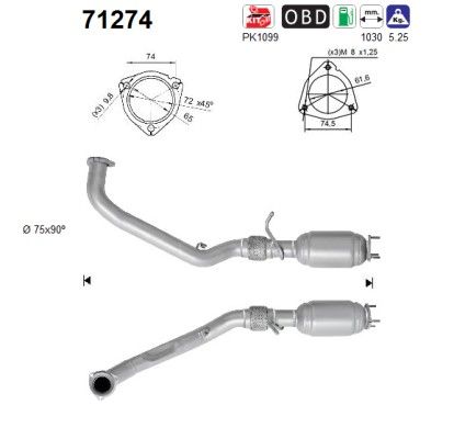 A200 / B200 (2.0i Turbo) 05/05- katalysator achterzijde 1694900719