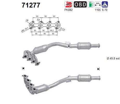 A150 / A170 / B150 / B170 (1.5i/1.7i) 05/05- katalysator (Automaat) 1694901219