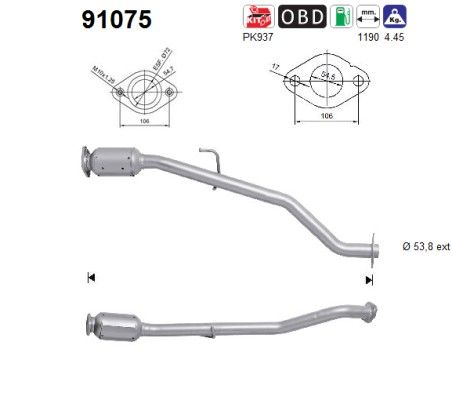 Grand Vitara II (1.6i-16V/2.0i-16V) 03/06- katalysator achterzijde 1425065J03H02