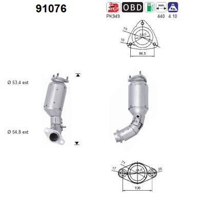 Grand Vitara (1.6i-16V/2.0i-16V) 05/99- katalysator voorzijde 1419065DVV