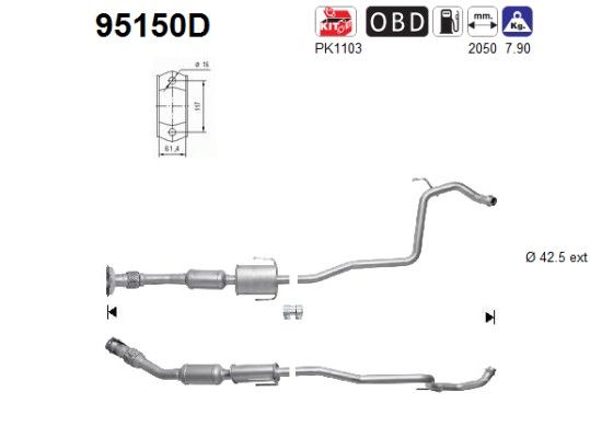 Yaris (1.4D-4D) 11/05- katalysator achterzijde (e4) 174100N040