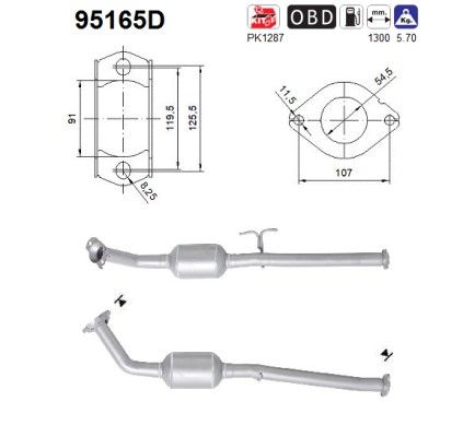 Hilux (2.5D-4D) 08/08- katalysator 174010L090