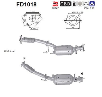 Qashqai / Koleos (2.0DCi) 01/08- roetfilter cordieriet 20010JD71B