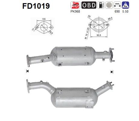 Grand Vitara II (1.9DDiS) 03/06- roetfilter cordieriet 1419067J01H02