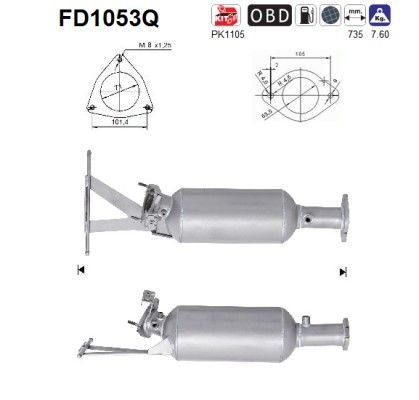 AS FD1053Q Roetfilter, uitlaatinstallatie