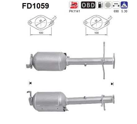 Tourneo / Transit (1.8TDCi/1.8TDDi/1.8Di) 06/02- roetfilter cordieriet 5116413