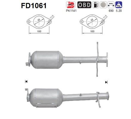 Tourneo / Transit (1.8TDCi/1.8TDDi/1.8Di) 06/02- roetfilter cordieriet 1516909