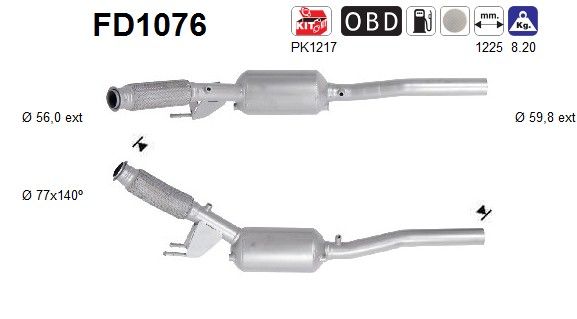 Roetfilter volkswagen transporter 2.0tdi 7E0254800JX