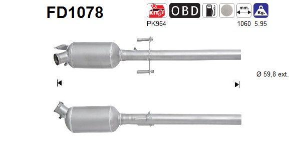 AS FD1078 Roetfilter, uitlaatinstallatie