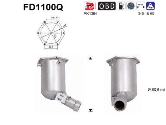 AS FD1100Q Roetfilter, uitlaatinstallatie