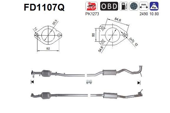 AS FD1107Q Roetfilter, uitlaatinstallatie